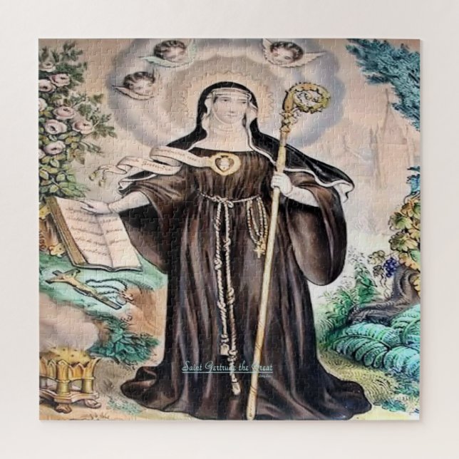 Saint Gertrude the Great Jigsaw Puzzle (Vertical)