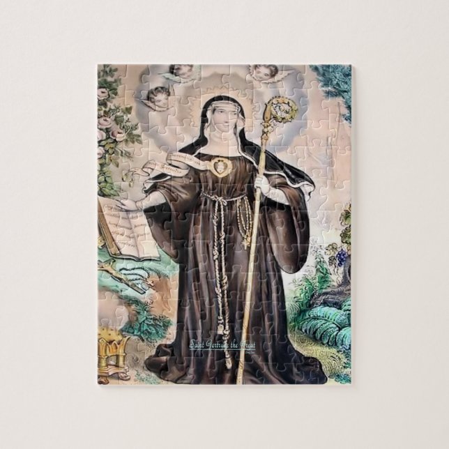 Saint Gertrude the Great Jigsaw Puzzle (Vertical)
