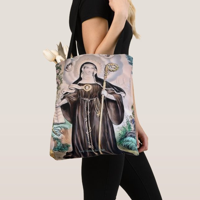 Saint Gertrude the Great Tote Bag (Close Up)