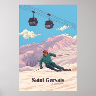 Saint Gervais Ski Resort Travel Poster
