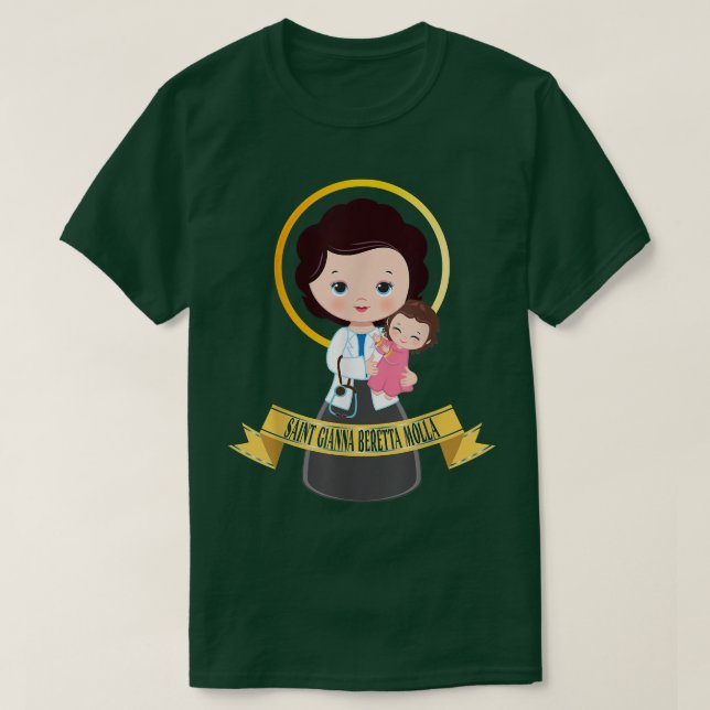 Saint Gianna Beretta Molla Patron Catholic Doctor  T-Shirt (Design Front)