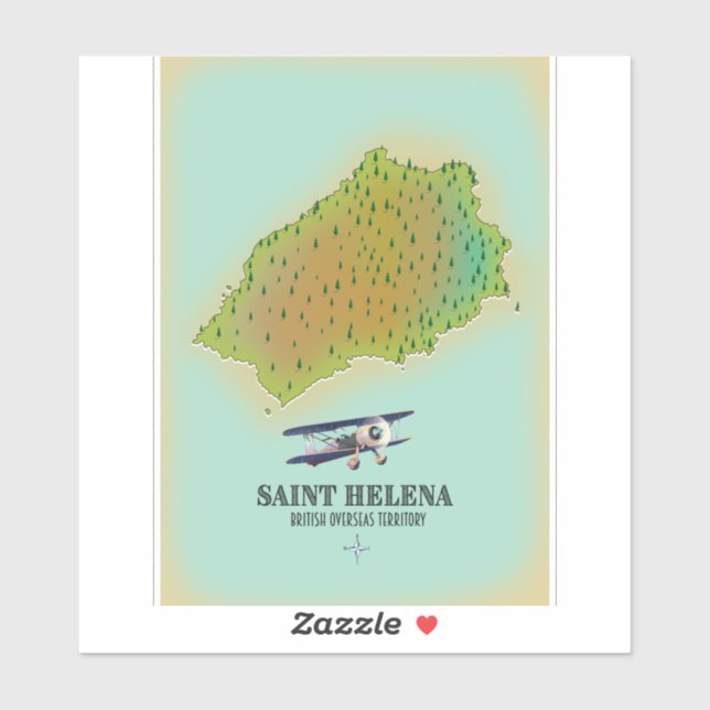 Saint Helena British Overseas Territory map Sticker (Sheet)