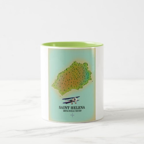 Saint Helena British Overseas Territory map Two_Tone Coffee Mug