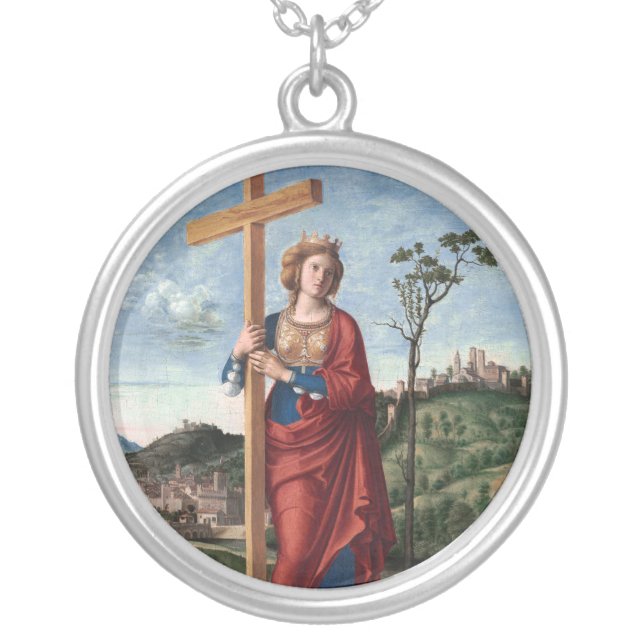 Saint Helena by Cima da Conegliano Silver Plated Necklace (Front)