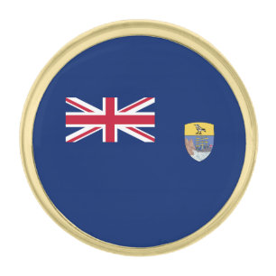 Saint Helena Flag Gold Finish Lapel Pin
