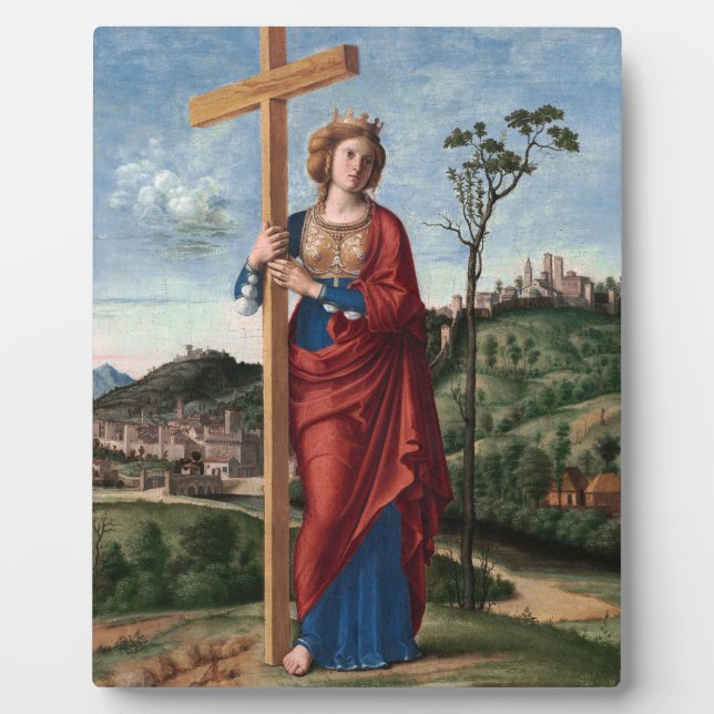 Saint Helena with the True Cross Sacred Art Plaque (Front)