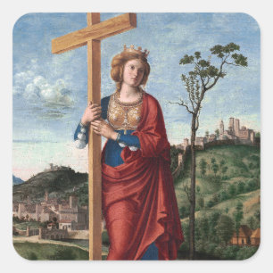Saint Helena with the True Cross Sacred Art Square Sticker