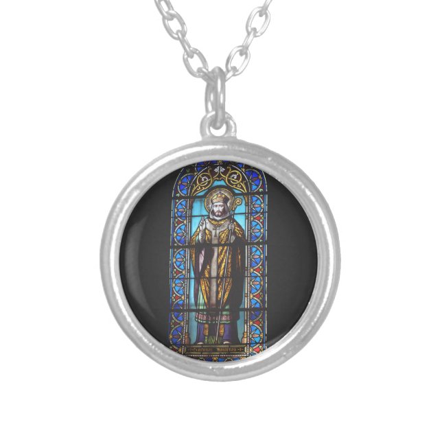 Saint Hilary of Poitiers Silver Plated Necklace (Front)