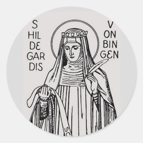 Saint Hildegard of Bingen Benedictine abbess Classic Round Sticker