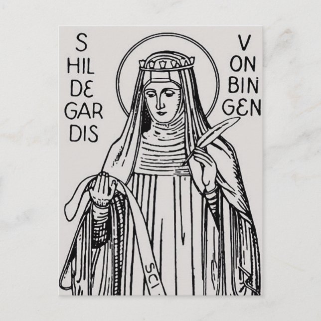 Saint Hildegard of Bingen Benedictine abbess Postcard (Front)