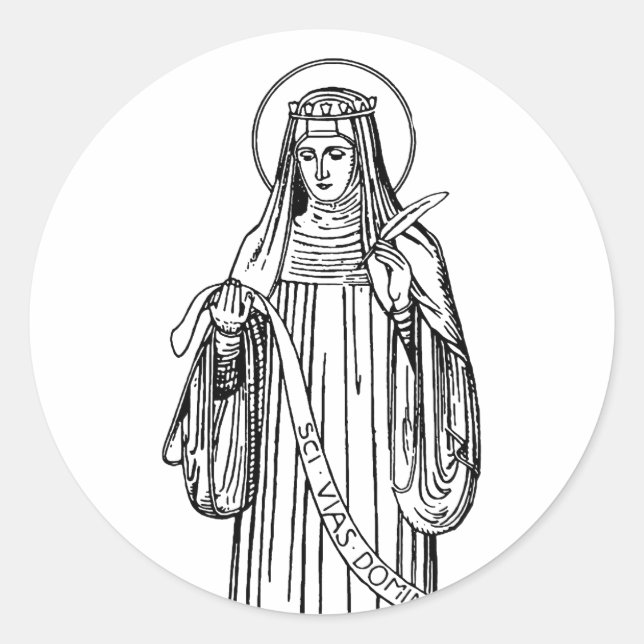 Saint Hildegard of Bingen Doctor of the Church Classic Round Sticker (Front)