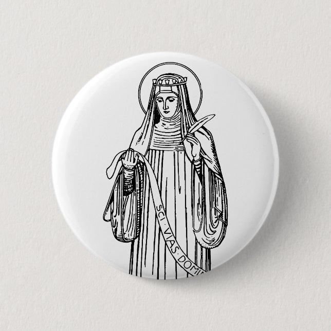 Saint Hildegard of Bingen Medieval Mystic Button (Front)