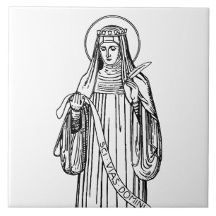 Saint Hildegard of Bingen Medieval Mystic Ceramic Tile