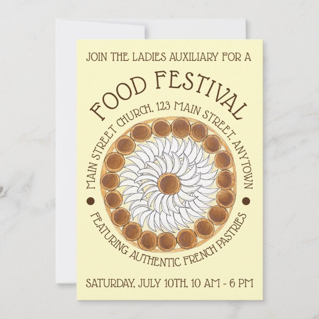 Saint Honoré Cake French Patisserie Pastry Invitation (Front)