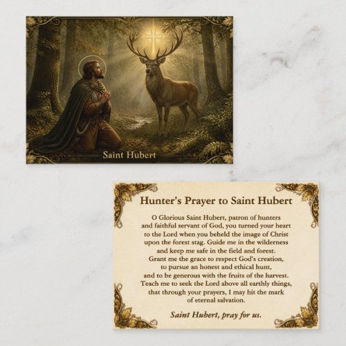 Saint Hubert Hunter’s Prayer Card