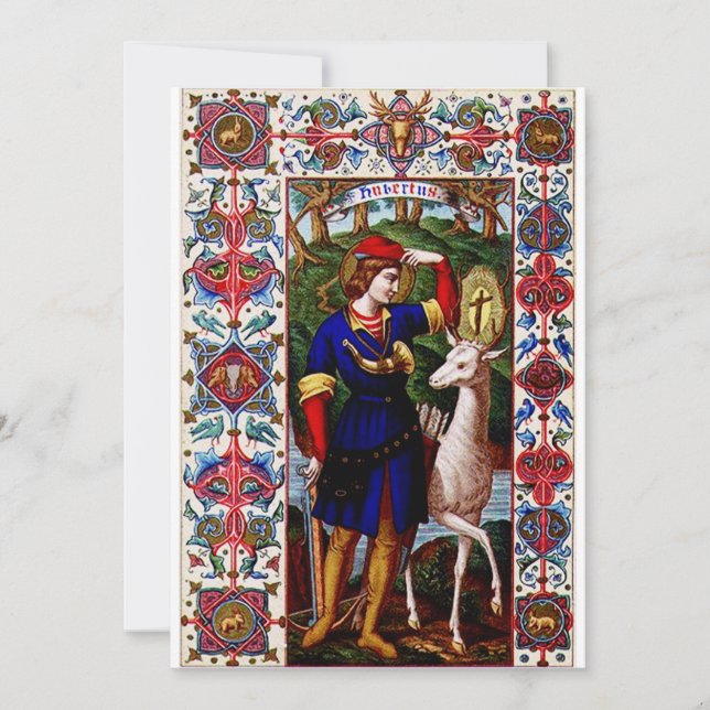 Saint Hubert of Liege with the stag  Invitation (Front)
