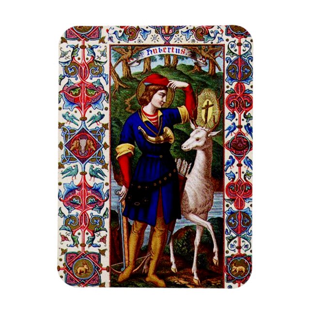 Saint Hubert of Liege with the stag  Magnet (Vertical)