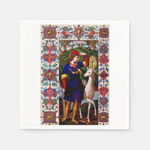 Saint Hubert of Liege with the stag Napkins