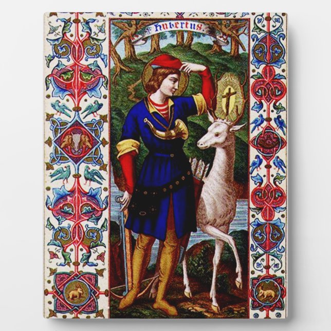 Saint Hubert of Liege with the stag  Plaque (Front)
