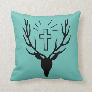 Saint Hubert's Stag Throw Pillow