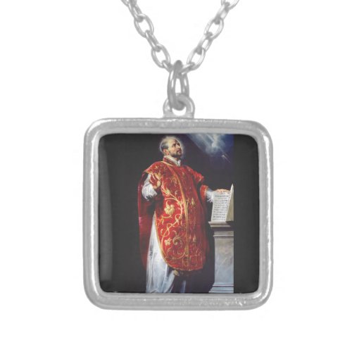 Saint Ignatius of Loyola Silver Plated Necklace