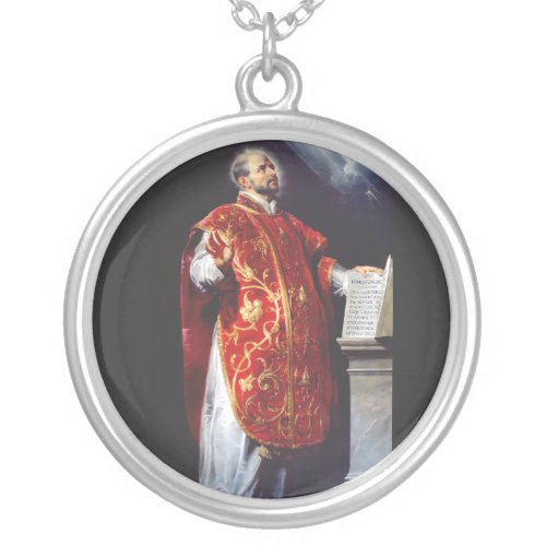 Saint Ignatius of Loyola Silver Plated Necklace