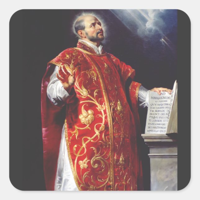 Saint Ignatius of Loyola Square Sticker (Front)