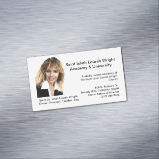 Saint Ishah Laurah Wright Academy & University Business Card Magnet