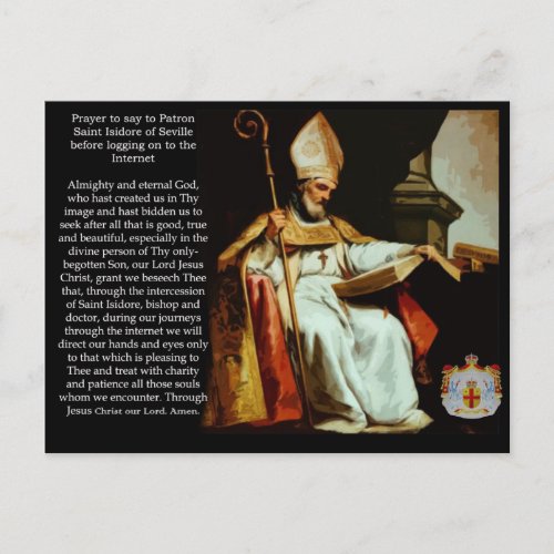 Saint Isidore of Seville Postcard