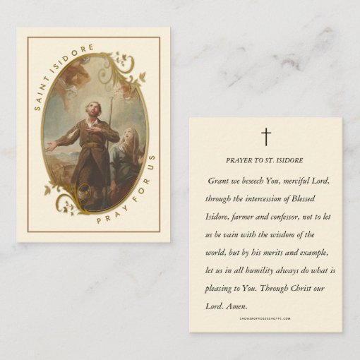 Saint Isidore the Farmer Laborer Religious Prayer Place Card Zazzle