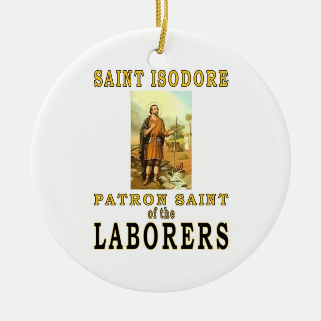 SAINT ISODORE CERAMIC ORNAMENT (Front)