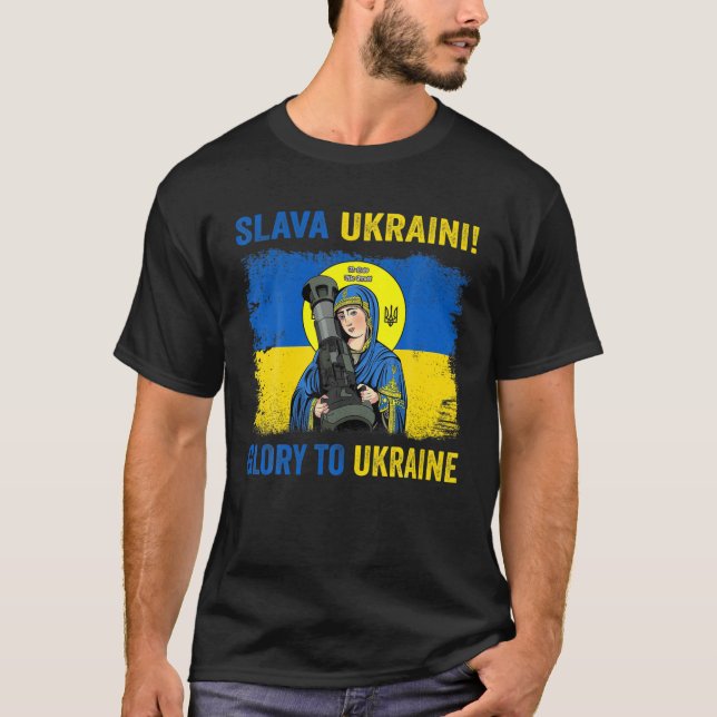Saint Javelin Slava Ukraini Glory To Ukraine Suppo T-Shirt (Front)