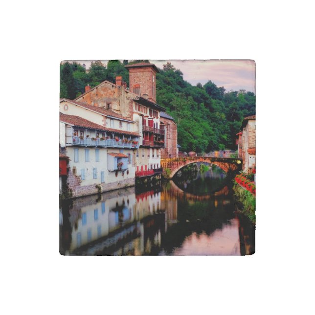 Saint Jean Pied de Port  Stone Magnet (Front)