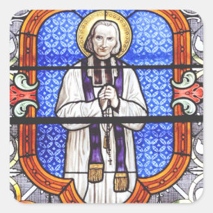 Saint Jean Vianney Premium Soul Guide Art Print Square Sticker