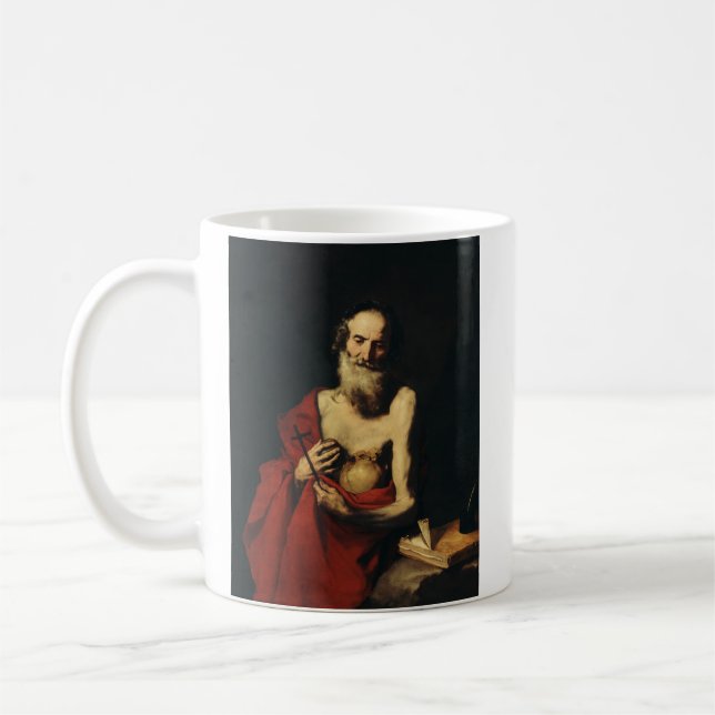 Saint Jerome by Jusepe de Ribera Coffee Mug (Left)