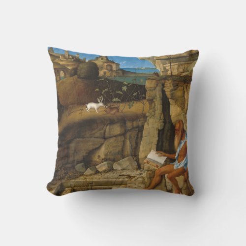 Saint Jerome _ Giovanni Bellini Fine Art Throw Pillow