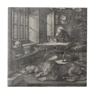 Saint Jerome in His Study by Albrecht Durer Ceramic Tile