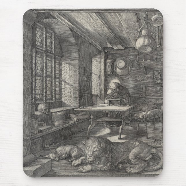 Saint Jerome in His Study by Albrecht Durer Mouse Pad (Front)