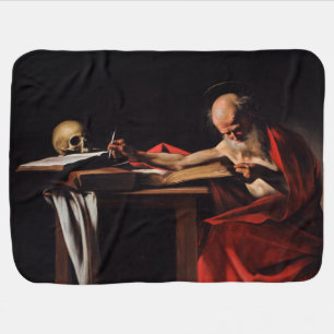 Saint Jerome Writing (by Caravaggio) Baby Blanket