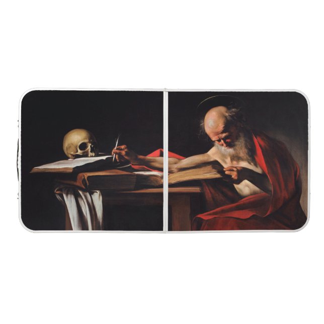 Saint Jerome Writing (by Caravaggio) Beer Pong Table (Top)