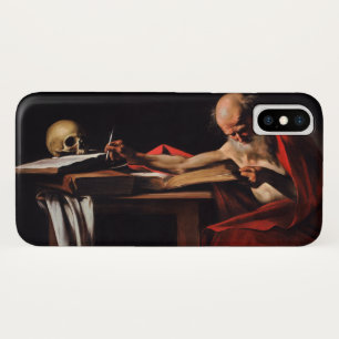 Saint Jerome Writing (by Caravaggio) iPhone X Case