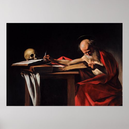 Saint Jerome Writing by Caravaggio _ Fine Art Poster