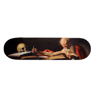 Saint Jerome Writing by Michelangelo Caravaggio Skateboard Deck