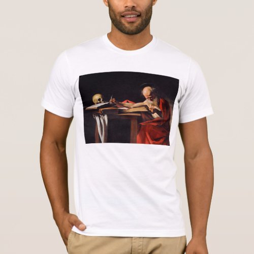 Saint Jerome Writing by Michelangelo Caravaggio T_Shirt