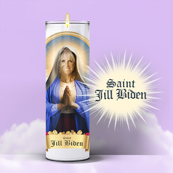 Saint Jill Biden Prayer Candle Sticker by Politicaltshirts at Zazzle