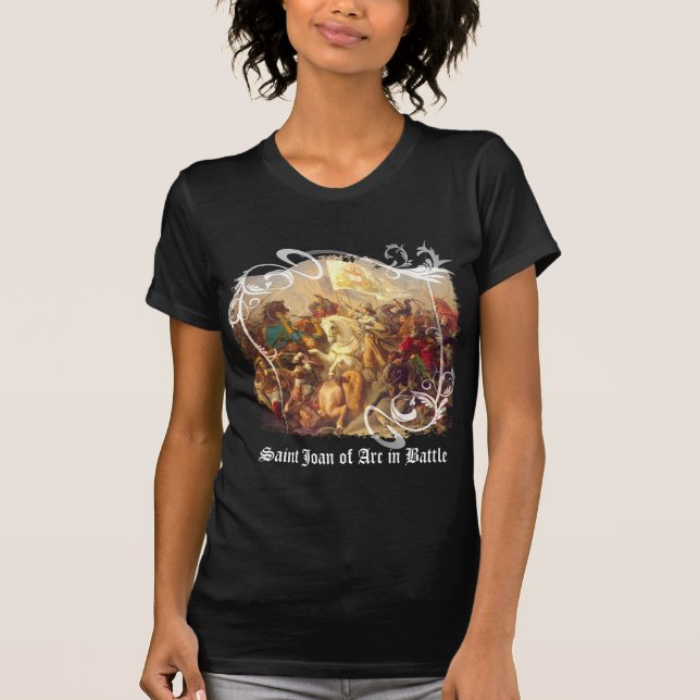 Saint Joan of Arc in Battle Women's Dark T-Shirt (Front)