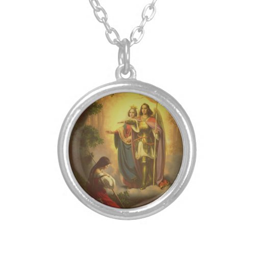 Saint Joan of Arc Silver Plated Necklace