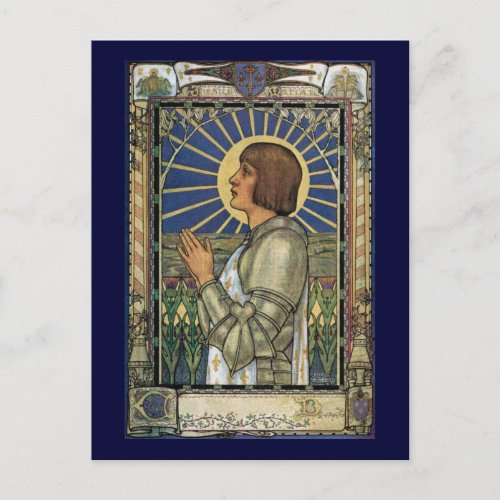 Saint Joan of Arc Stained Glass Image Postcard