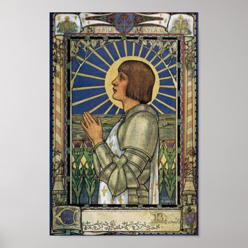Saint Joan of Arc Stained Glass Image Poster