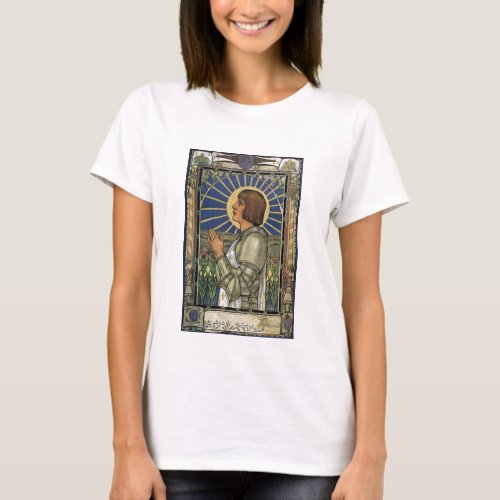 Saint Joan of Arc Stained Glass Image T_Shirt